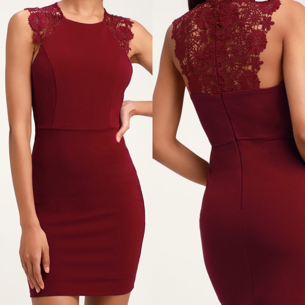 Lulus Burgundy Size Small Sleeveless Dress - Picture 2 of 6